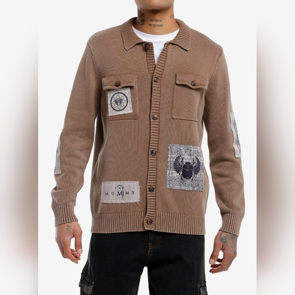 Hot Topic Other - The Mummy Patches Collared Cardigan Size Large NWT